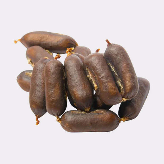 Dark Olive Green Beef and garlic sausages